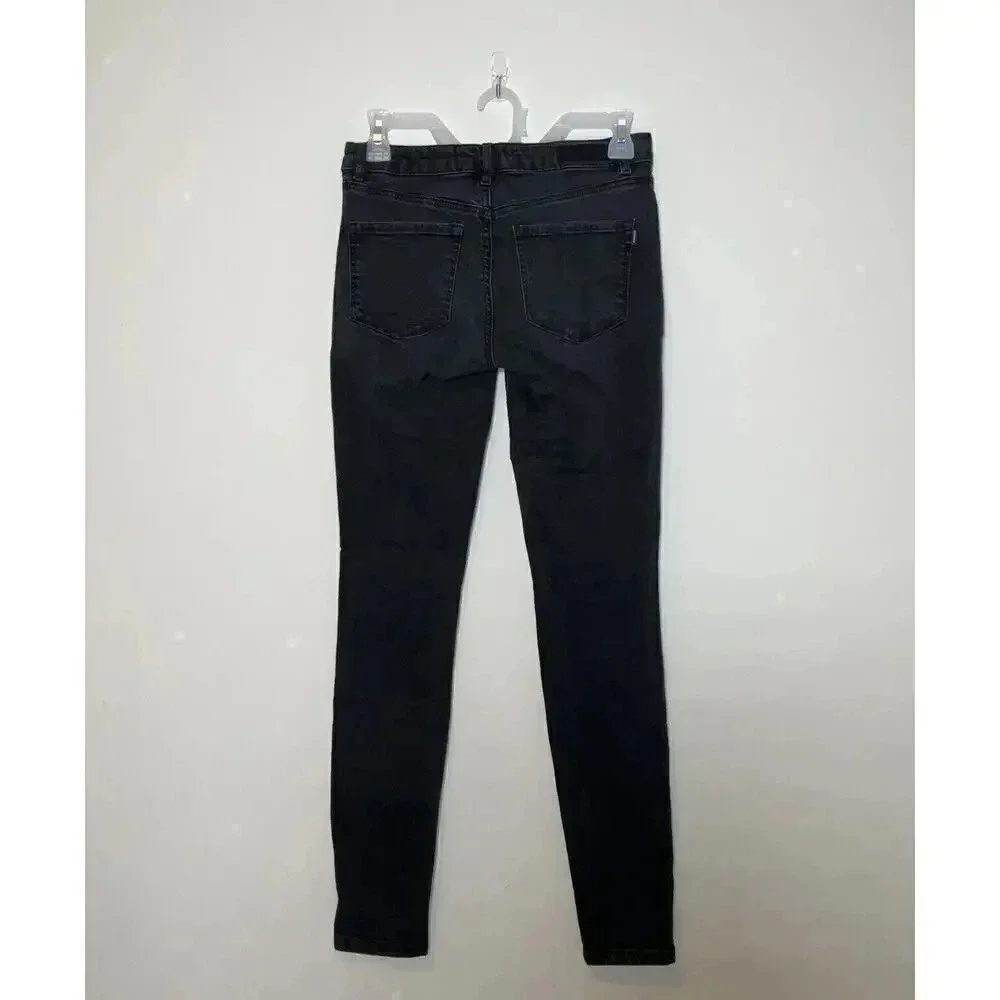 Distressed Skinny Jeans Size 3 Crafting Denim Womens Black Casual